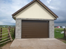 Секционные гаражные ворота Doorhan (ш*в) 2550*2200, RAL8014,широкая полоса,ручные